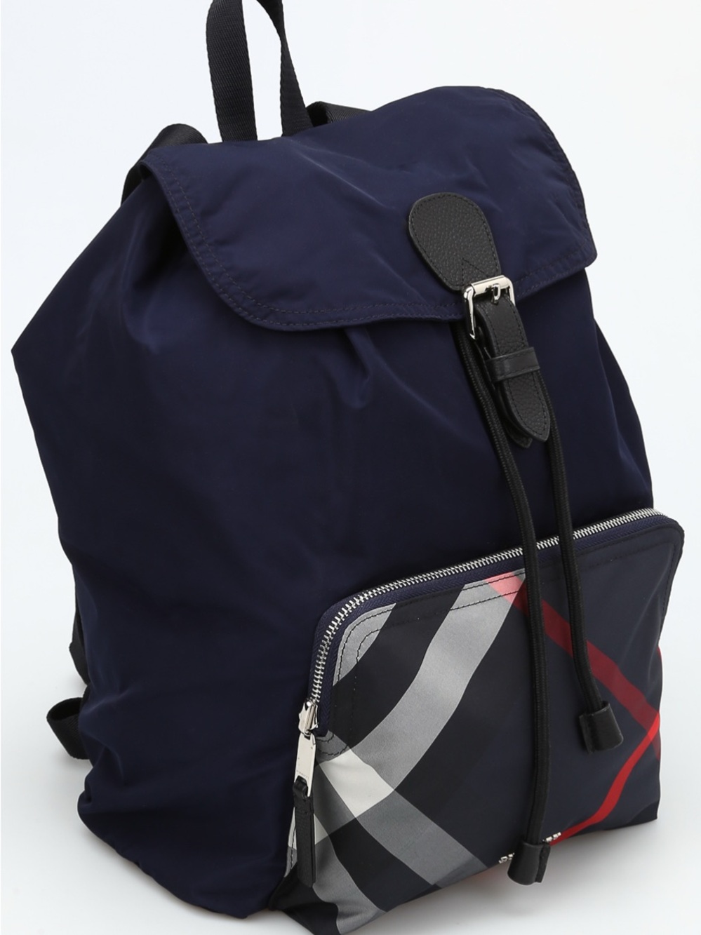 Authentic Burberry Navy Check Drawstring Backpack - Picture 2 of 7